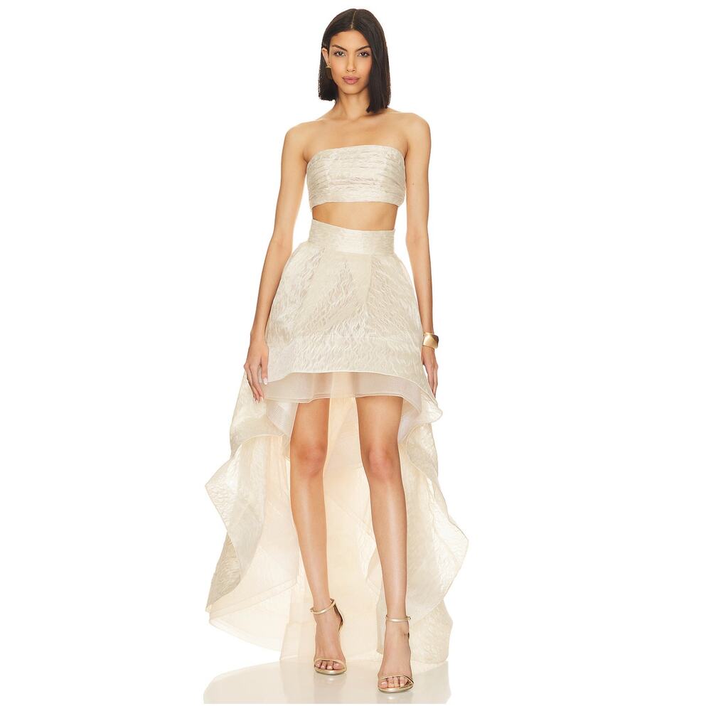 Bronx and Banco Tiara Pleated Two Piece Set Gown Bridal Formal Princess Fairy XS